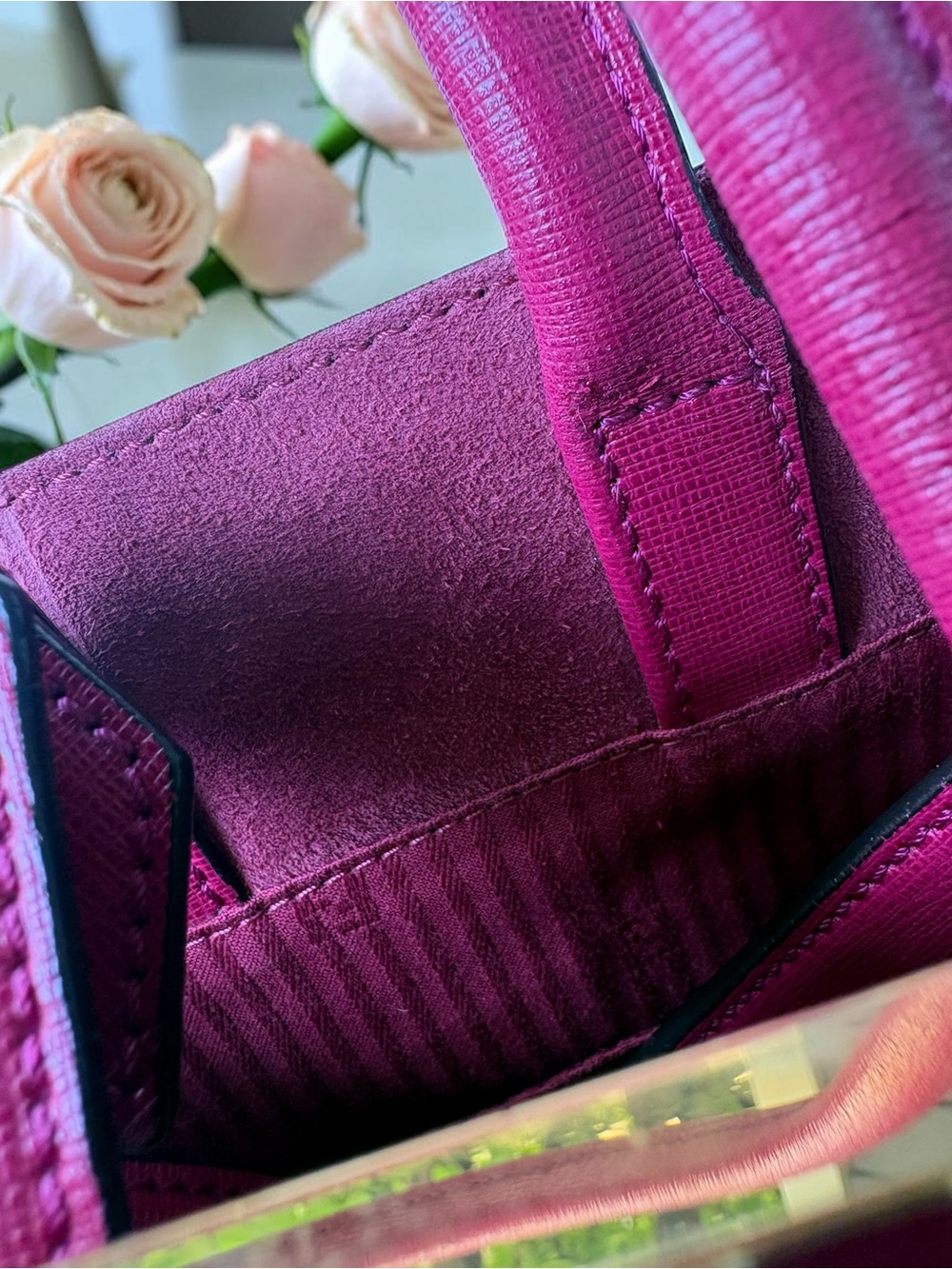 Fendi Pink 2Jours Saffiano Leather Top-Handle Bag Tote Crossbody Shoulder Bag - Picture 3 of 8